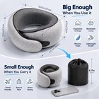 Neck Travel Pillow Memory Foam W eye Mask   Ear Plugs Comfort Compact For Travel