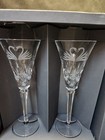 Waterford Crystal Wedding Toasting Champagne Flutes Swan Heart Pair