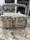 Vintage Floral Fabric Sewing Box With Contents