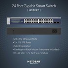 Netgear 24-port Gigabit Ethernet Smart Switch For Desktop rackmount  240-v  Gray