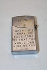 Vietnam War Phu-l01 69-70  Zenith Cigarette   Pipe Lighter  when I Die Bury    