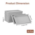 16pcs Velvet Jewelry Organizer Tray Wooden Jewelry Drawer Organizer Grey