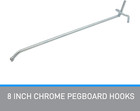 8 Inch Chrome Peg Hook For     Inch Or    Inch Pegboard - Case Of 200