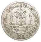 1907 Haiti 20 Centimes Old Historical Coin General Pierre Nord-alexis Km 55