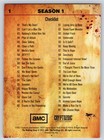 The Walking Dead Season 1 Base Trading Card 1 Checklist A89975