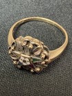 Vintage 10k Yellow Gold Eastern Star Fraternal Ring  Multi Stone Size 8 5   2 7g