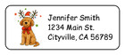 Festive Doodle Dog Christmas Personalized Return Address Labels Stickers Tags