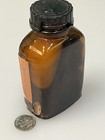 Vintage Japanese Apothecary Medicine Bottle Amber Glass W  Kanji Label Pharmacy