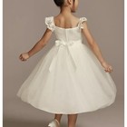 David   s Bridal Crochet Cap Sleeve Ruffle Flower Girl Dress Size 6 Ivory