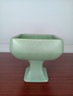 Vintage Mccoy Pottery Floraline Matte Green Speckled Pedestal Planter Small Chip