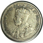 1917 Newfoundland Canada 25 Cents Sterling Silver Coin King George V  499 