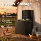 75 Gallon Large Outdoor Deck Box With Lockable Lid   Heavy-duty Hinged Door -