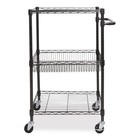 Alera Sw342416ba 3-tier Wire Rolling Cart - Black Anthracite New