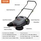 Vevor Walk-behind Hand Push Floor Sweeper 25 6  Width 5 Gallon Waste Container