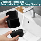 Bathroom Toothbrush Holder Organizer Bamboo Divider Drain Tray