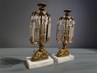 Pair Of Antique Victorian Cast Metal Figural Girandole Candlesticks