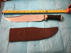 16  Vintage Hand Forged Pakistan Bowie Knife With Leather Sheath 