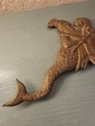 Antique Brass Artitectural Fragment-poseidon   Mermaid-very Rare