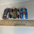 Lot Of 3 Vintage Tin Litho Racing Cars Japan 1960s Alps Lucky Toy Friction