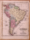 Rare Antique Dated 1844 Map   South America - Patagonia   Brazil By Jesse Olney