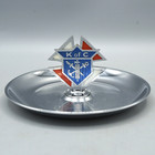 Knights Of Columbus Ashtray Trinket Dish Vintage Silver Plate Shield Emblem Koc