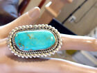 Vintage Hand Made Navajo Sterling Silver  1  3 4  Size 10 75 Turquoise Ring