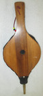 Vintage Wood leather Fireplace Bellows W brass Studs   Asian oriental Markings