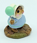 Wee Forest Folk Wff M-131  come Play    blue Dress  Green Balloon  With Wff Box