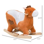 Kids Sturdy Plush Toy Ride On Rocking Horse Pony Animal Rocker Seat Gift