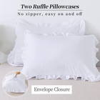 White Edge Ruffle King Size Pillow Shams Long-staple Egyptian Cotton Hotel Cl   