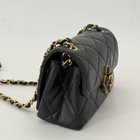 Chanel Lambskin Quilted Diamond Lock Flap Black 