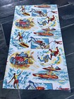 Oceanic Adventures Of The 1950 s 60 s Scuba Surfer Barkcloth Era Vintage Fabric