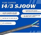 Windynation 2-day Shipping 14 3 Sjoow Cable 14 Gauge 3 Conductor 300v Cable Wire