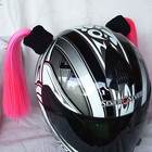 Pink Ladies Helmet Pigtails W  Free Wristband Works On Any Motorcycle Skate