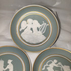 Tharaud Limoges France Cameo Jasperware Porcelain Bisque 3 1 2   coasters Set Of 5