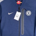 Nike Chelsea Fc Jacket Mens Medium M Blue Soccer Bomber Tech Fleece Full Zip Nwt