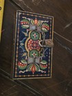 Vintage Lithographed Tin Toy  trinket Trunk  With Original Star Padlock  c    