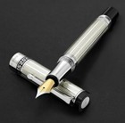 Xezo Tribune 925 Sterling Silver Med Fountain Pen  Platinum Plated  Handmade  Le