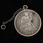 Love Token Over An 1877 Seated Liberty Dime  mis 