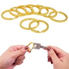 Solid Brass Flat Keyring 15 20 25 30 32 35mm Split Key Rings Hoop Loop Keychain