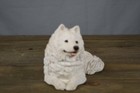 Vintage Sandicast Sandra Brue Samoyed Dog Figurine White 1983 Made Usa Resin