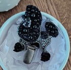 Black Poodle Jewelry Brooch  Dog Show Number Clip  Poodle Pet Portrait  Pin