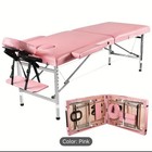 Massage Table Portable Adjustable Tattoo Bed Spa Bed Lashing Table 2 Fold Pink