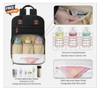 Diaper Bag Backpack Large Capacity Insulated Pockets Waterproof Black Maternity