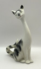 Vintage Cat Figurine Long Neck Grey Stripes Porcelain ceramic 6  Tall