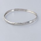 Vintage Mexico Sterling Silver 925 5mm Textured Etched Bangle Bracelet 7 5 