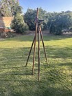 Antique A s  Aloe Co  Surveyors Transit Level W  Rod  Tripod  And Steel Tape