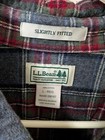 Sz Large Ll Bean Slightly Fitted Flannel Shirt Gray Red Plaid