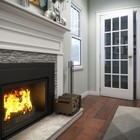 15 Lite Primed Solid Core Clear Glass Wood Interior French Doors - 6 8 Height