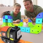 Rail   Electric Car Set Magnetic Track Race Car Train Model Kids Toy Xmas Gifts